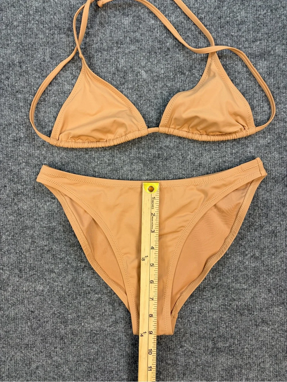 SKIMS Swim Triangle Bikini Set Nude Beige Small Minimal Beachcore Resortwear